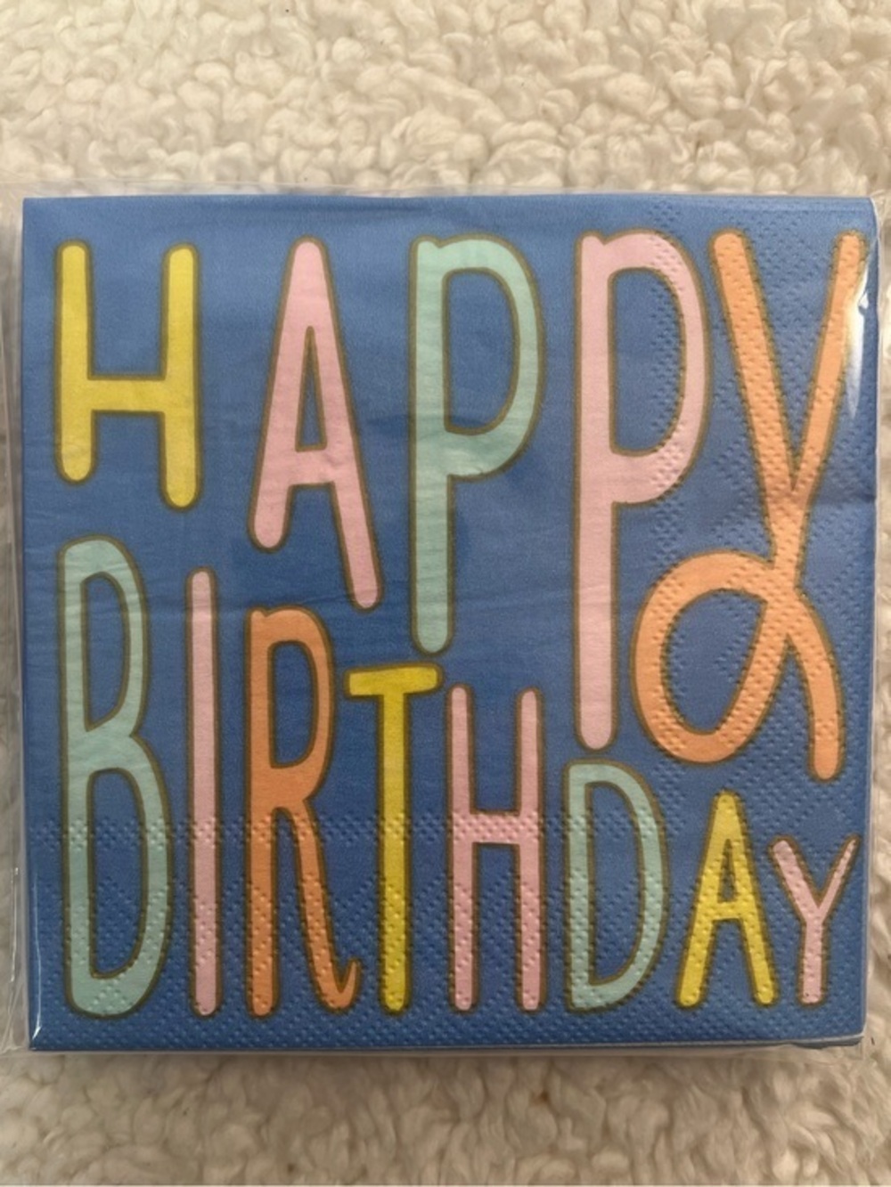 🎉2/$10 Slant "Happy Birthday" Paper Party Beverage Napkins